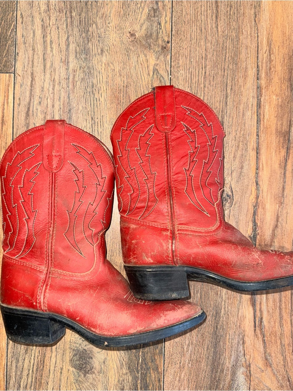 Kids Red Western Pull-On Cowboy Boots